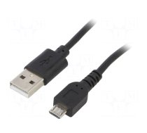 Cable | USB 2.0 | USB A plug,USB B micro plug | nickel plated | 0.6m
