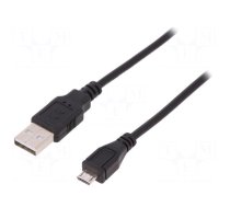 Cable | USB 2.0 | USB A plug,USB B micro plug | nickel plated | 1.8m