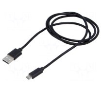 Cable | USB 2.0 | USB A plug,USB B micro plug | nickel plated | 1m