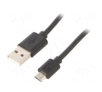 Cable | USB 2.0 | USB A plug,USB B micro plug | nickel plated | 1m