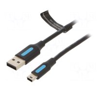 Cable | USB 2.0 | USB A plug,USB B mini plug | nickel plated | 0.25m