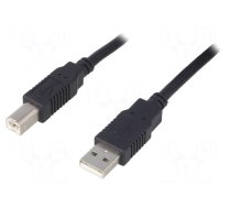Cable | USB 2.0 | USB A plug,USB B plug | 0.5m | black | Core: CCA