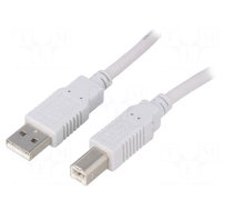 Cable | USB 2.0 | USB A plug,USB B plug | 0.5m | grey | CCA