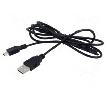 Cable | USB 2.0 | USB A plug,USB B plug | 1.4m | black | PVC | 60W | 2A