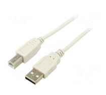 Cable | USB 2.0 | USB A plug,USB B plug | 1.8m | grey | 480Mbps