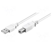 Cable | USB 2.0 | USB A plug,USB B plug | 1m | white | 480Mbps