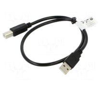 Cable | USB 2.0 | USB A plug,USB B plug | gold-plated | 0.5m | black