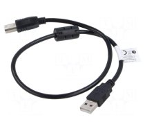 Cable | USB 2.0 | USB A plug,USB B plug | gold-plated | 0.5m | black
