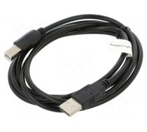Cable | USB 2.0 | USB A plug,USB B plug | gold-plated | 1.8m | black