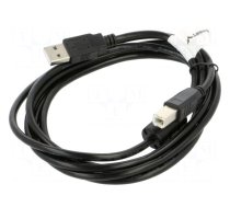 Cable | USB 2.0 | USB A plug,USB B plug | gold-plated | 1.8m | black