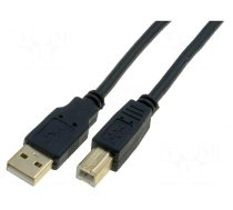 Cable | USB 2.0 | USB A plug,USB B plug | gold-plated | 1.8m | black