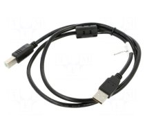 Cable | USB 2.0 | USB A plug,USB B plug | gold-plated | 1m | black | Cu