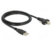 Cable | USB 2.0 | USB A plug,USB B plug | gold-plated | 1m | black