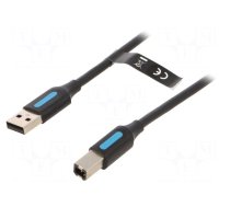 Cable | USB 2.0 | USB A plug,USB B plug | nickel plated | 1m | black