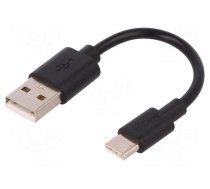 Cable | USB 2.0 | USB A plug,USB C plug | 0.1m | black | Core: Cu