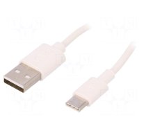 Cable | USB 2.0 | USB A plug,USB C plug | 0.5m | white | Core: Cu