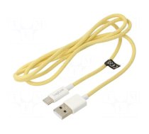 Cable | USB 2.0 | USB A plug,USB C plug | 1m | yellow | 480Mbps | 60W | 3A