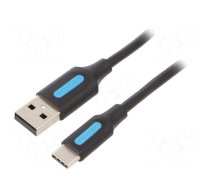 Cable | USB 2.0 | USB A plug,USB C plug | nickel plated | 0.5m | PVC