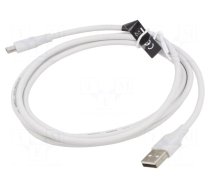 Cable | USB 2.0 | USB A plug,USB C plug | nickel plated | 1.5m | white