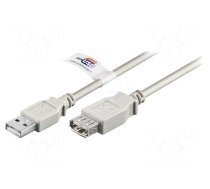 Cable | USB 2.0 | USB A socket,USB A plug | 1.8m | grey | 480Mbps