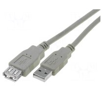 Cable | USB 2.0 | USB A socket,USB A plug | nickel plated | 1.5m