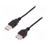 Cable | USB 2.0 | USB A socket,USB A plug | nickel plated | 1.8m