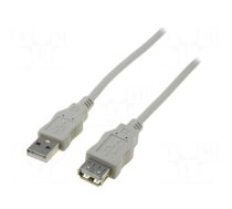 Cable | USB 2.0 | USB A socket,USB A plug | nickel plated | 1.8m