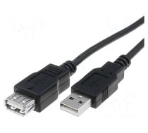Cable | USB 2.0 | USB A socket,USB A plug | nickel plated | 1.8m