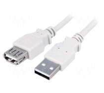 Cable | USB 2.0 | USB A socket,USB A plug | nickel plated | 1.8m
