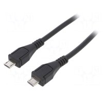 Cable | USB 2.0 | USB B micro plug,both sides | nickel plated | 0.6m