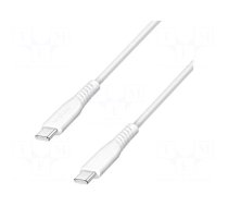 Cable | USB 2.0 | USB C plug,both sides | 0.5m | white | PVC | 480Mbps