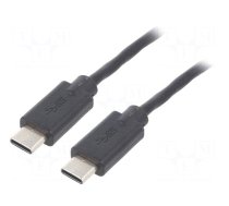 Cable | USB 2.0 | USB C plug,both sides | 0.5m | black