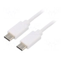 Cable | USB 2.0 | USB C plug,both sides | 1.4m | white