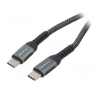 Cable | USB 2.0 | USB C plug,both sides | 1.5m | black-white | 480Mbps