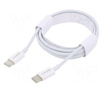 Cable | USB 2.0 | USB C plug,both sides | 1.5m | white | 480Mbps | 60W