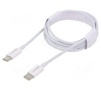 Cable | USB 2.0 | USB C plug,both sides | 1m | white | 480Mbps | 60W