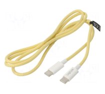 Cable | USB 2.0 | USB C plug,both sides | 1m | yellow | 480Mbps | 60W | 3A