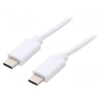 Cable | USB 2.0 | USB C plug,both sides | 2m | white