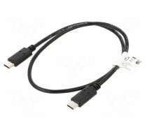 Cable | USB 2.0 | USB C plug,both sides | gold-plated | 0.5m | black