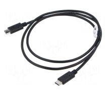 Cable | USB 2.0 | USB C plug,both sides | gold-plated | 1m | black | PVC