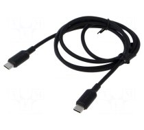 Cable | USB 2.0 | USB C plug,both sides | nickel plated | 1m | black