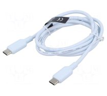 Cable | USB 2.0 | USB C plug,both sides | nickel plated | 1m | blue