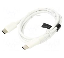Cable | USB 2.0 | USB C plug,both sides | nickel plated | 1m | white