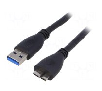 Cable | USB 3.0 | USB A plug,USB B micro plug | nickel plated | 0.5m