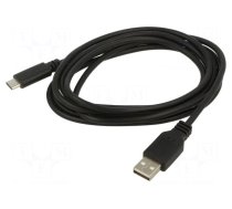 Cable | USB 2.0 | USB A plug,USB C plug | 0.5m | black | Cu | PVC