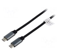 Cable | USB 3.0 | USB C plug,both sides | nickel plated | 1m | black