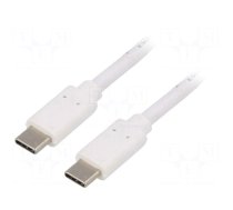 Cable | USB 3.1 | USB C plug,both sides | 1m | white | 10Gbps