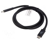 Cable | USB 3.1 | USB C plug,both sides | nickel plated | 1m | black