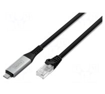 Cable | USB 3.2 Gen 1 | RJ45 plug,USB C plug | nickel plated | 2m