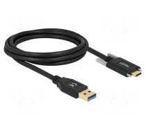Cable | USB A plug,USB C plug | 2m | black | 24AWG,30AWG | 10Gbps